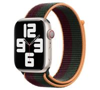Apple Bracelet Sport Loop Watch Series 1 t/m 11 / SE / Ultra (44/45/46/49 mm) Dark Cherry/Forest Green Multicolore