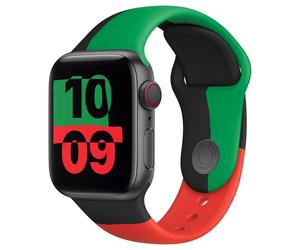 Apple Bracelet Sport Watch Series 1 9 / SE (38/40/41 mm) | Series 10 / 11 (42 mm) Taille M/L Black Unity Multicolore