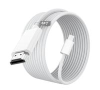 Apple Câble USB-C vers HDMI 4K @ 60 Hz pour iPhone 15 16 Series, 1,8 m en nylon tressé haut débit type C vers HDMI 2.0 Thunderbolt 5/4/3 pour MacBook Pro/Air, iPad Pro, iMac, Galaxy S25 S24, Surface
