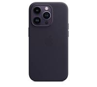 Coque en cuir avec MagSafe pour Apple iPhone 14 Pro Encre violette