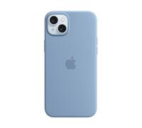 Coque en silicone avec MagSafe pour iPhone 15 Plus Bleu d hiver