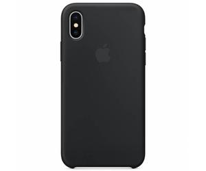 Apple Coque en silicone pour iPhone X Noir Noir