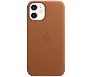 Apple Coque Leather MagSafe iPhone 12 Mini Saddle Brown Marron
