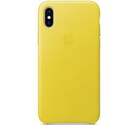 Apple Coque Leather pour iPhone X Spring Yellow Jaune