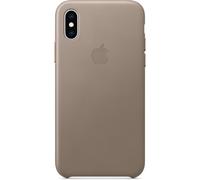 Apple Coque Leather pour iPhone Xs Max Taupe Marron