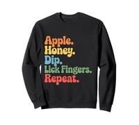 Apple Honey Dip Repeat Rosh Hashanah Yom Kippur Hanukkah Sweatshirt