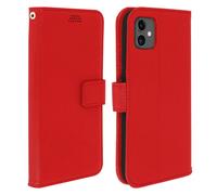 Apple iPhone 11 Étui à clapet avec porte-cartes et fonction support - Rouge