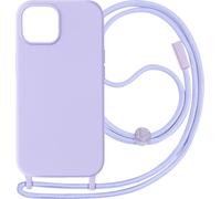 Apple iPhone 15 Plus Étui avec chaîne en nylon de 80 cm - Violet clair