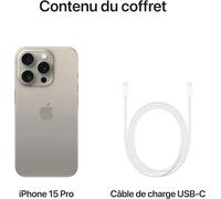 Apple iPhone 15 Pro 15,5 cm (6.1") Double SIM iOS 17 5G USB Type-C 128 Go Titane