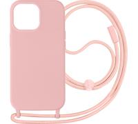 Apple iPhone 15 Pro Étui avec chaîne en nylon de 80 cm - Rose pâle