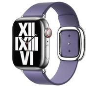 Apple Leather Band Modern Buckle Watch Series 1 á 9 / SE (38/40/41 mm) | Series 10 (42 mm) Taille L Wisteria Bleu