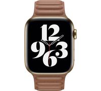 Apple Leather Link pour la Watch Series 1-9 / SE - 38/40/41 mm / Series 10 - 42 mm - Taille M/L - Saddle Brown