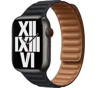 Apple Leather Link pour la Watch Series 1 à 9 / SE (38/40/41 mm) | Series 10 (42 mm) - Taille M/L - Midnight