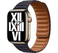 Apple Leather Link pour l'Apple Watch Series 1-10 / SE / Ultra (2) - 42/44/45/46/49 mm - Taille M/L - Encre