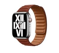 Apple Leather Link pour l'Apple Watch Series 1-10 / SE / Ultra (2) - 42/44/45/46/49 mm - Taille S/M - Umber