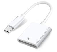 Apple Lecteur de caméra USB C vers carte SD pour iPhone 15/15 Plus/15 Pro/15 Pro Max, MacBook Pro M1 Air, iPad Pro/Air, iMac, Surface, Galaxy S24 (Blanc-1)