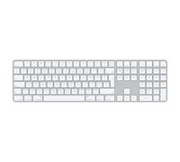 Apple Magic, Taille complète (100%), Avec et sans fil, USB + Bluetooth, Aluminium, Blanc