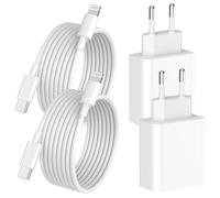 [Apple MFi Certifié] Chargeur Rapide iPhone 14 13 12 11 Pro Max | 4-Pack Chargeur Mural USB C PD 20W avec Câble de Charge Rapide USB C vers Lightning de 2M avec iPhone 14 13 12 11 XS XR X 8 7