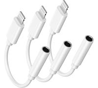 [Apple Mfi Certified] Apple Lightning To 3.5mm Headphone Jack Adapter For Iphone,3 Pack Headphone Adapter Iphone 3.5mm Aux Audio Converter Dongle Adapter For Iphone 14 13 12 11 Xs Xr X 8