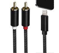 [Apple MFi Certified] Lightning to RCA Cable Audio Aux Adapter2-Male Y Splitter