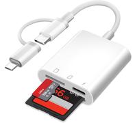 [Apple MFi Certified] SD Card Reader for iPhone iPad - 3 in 1 SD Card Adapter for Micro SD/SD/Type-C Charge - Photography Memory Card Adapter, Simultaneous Charging
