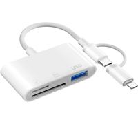 [Apple MFi Certified] SD Card Reader for iPhone, Lightning USB-C to SD/Micro SD/USB SD Card Reader Adapter USB C Card Reader for iPhone 16/15/iPad/Samsung/Camera