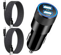 [Apple MFi Zertifiziert] Zigarettenanzünder USB C, Rombica 4.8A Dual USB Auto Ladegerät Adapter 12V KFZ Ladegerät USB C Mit 2Pack Type-C Geflechteter Kabel für iPhone 17/17 Pro/16/15/Galaxy S26/Xiaomi