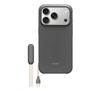 Beats Coque avec béquille pour iPhone 17 Pro équipée MagSafe avec Commande de l'appareil Photo, Support intégré et dragonne, Fini Mat et Doublure en Tissu Microfibre - Gris Granite