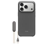 Beats Coque avec béquille pour iPhone 17 Pro équipée MagSafe avec Commande de l'appareil Photo, Support intégré et dragonne, Fini Mat et Doublure en Tissu Microfibre - Gris Granite