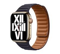 Apple Original Bracelet à Maillons en Cuir Apple Watch M/L 38 mm / 40 mm / 41 mm Encre - MP843AM/A