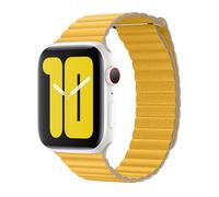 Apple Original - Bracelet Apple Watch en cuir 44mm / 45mm / 46mm / 49mm - Medium - Meyer Lemon - MXAD2ZM/A