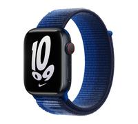 Apple Original Nike Bracelet Sport Loop Apple Watch 42 mm / 44 mm / 45 mm / 49 mm Bleu Game / Bleu Marine Minuit - MPJ33ZM/A