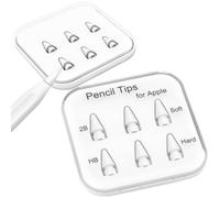 Apple Pencil Tips 1ère/2(^>e<^) génération et Logitech - Doux et Dur, Double Couche, Utilisation de 3 Ans - Lot de 6
