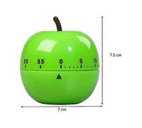 Apple Shaped 60 Minute / 1 Hour Mechanical Timer, Cooking and Baking needs and made from BPA Free Plastic, Green