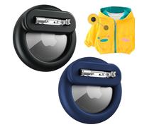 Apple Support Airtag pour Enfants, Coque en Silicone avec épingles de sûreté, Coque de Suivi GPS pour Enfants, Personnes âgées, vêtements cachés, Chaussures, Sac à Dos (Noir + Bleu)