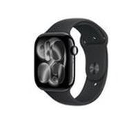 Apple Watch Series 11 GPS 46mm Boitier en Aluminium Noir de Jais avec Black Sport Band - S/M