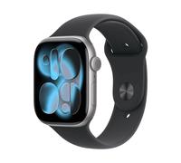 Apple Watch Series 11 GPS 46mm Boitier en Aluminium Gris Sidéral avec Bracelet Sport Noir M/L