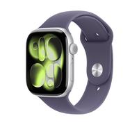 Apple Watch Series 11 GPS 46mm Boitier en Aluminium Argent avec Bracelet Sport Brume Violette M/L