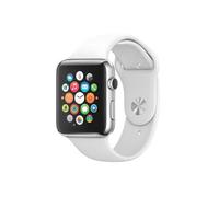 Apple watch en acier inoxydable de 38 mm avec Bracelet Sport blanc 0190198805942
