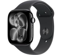 Apple Watch Series 11 GPS 46mm Boitier en Aluminium Noir de Jais avec Black Sport Band - M/L