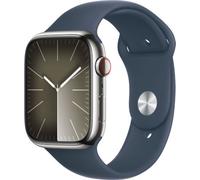 Apple Watch - Montre Connectée Serie 9 Cellular 45mm Acier/Argent Bleu Orage S/M