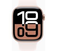 Apple Watch S10 Cell/46mm/or rose/bandeau sport/rouge clair/-M/L