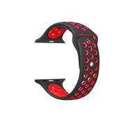 Apple Watch SE 2 2022 44mm Strap, Perforated, Dual-Color Silicone, Burgundy Burgundy