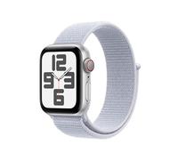 Apple Watch SE (2ᵉ gén) 40 mm GPS + Cellular Montre connectée avec Boîtier en Aluminium Argent et Boucle Sport nuée Bleue. Suivi activité et Sommeil, détection Accidents, Neutre en Carbone