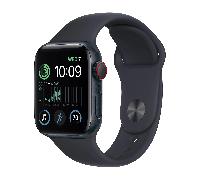 Apple Watch SE 2022 (GPS+Cellular) Aluminium Case 40mm avec bracelet en silicone - Minuit / Noir silicone / Bon état