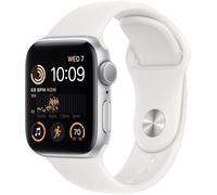 Apple Watch SE 2022 GPS Silver Alu 40mm White Silicon Band, état très bon