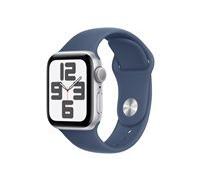 Apple Watch SE (GPS) 2e génération - aluminium argenté - montre intelligente avec bande sport - denim - 32 Go