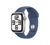 Apple Watch SE GPS 40 mm Boîtier en Aluminium Argent avec Bracelet Sport Denim M/L version 2024