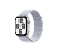 Apple Watch SE 2024 44mm Argent (Bracelet En Nylon Bleu Clair)
