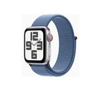 Apple Watch SE GPS + Cellular (2024) 44 mm Aluminium Argent Bracelet Sport Texitle Nuée Bleue